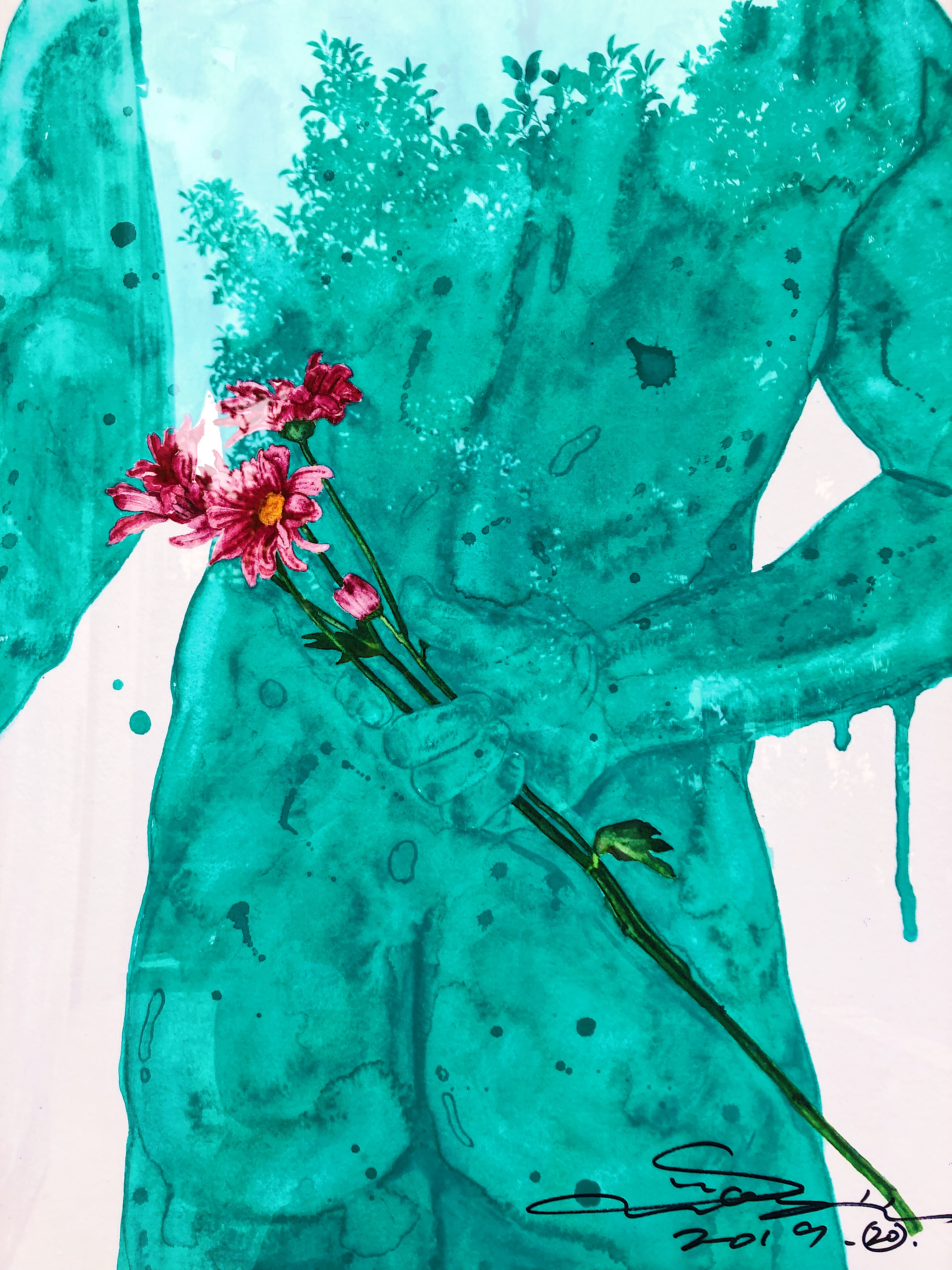 Original Limited edition high-precision Lonely patients Watercolor human body print decorate worksin the Home accessories , Decorative painting , print category - from Buy2taobao.com to provide professional Taobao agent buy service