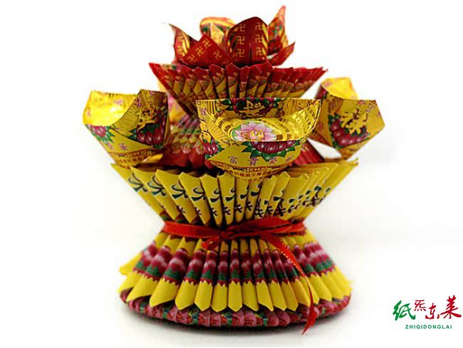 手工作品:發財蓮花進寶籃*供月亮供品敬神香 供香台黃紙祭祖祭祀在類目 特色手工藝, 宗教工藝品, 其他宗教工藝品中 - 來自Buy2taobao.com提供專業的淘寶代購服務