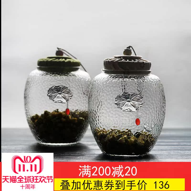 Silver ornament Glass Tea pot scented tea Canister transparent Storage tanks trumpet Cork stopper Moisture-proof Storage tankin the Tableware , Tea set , Tea caddy category - from Buy2taobao.com to provide professional Taobao agent buy service