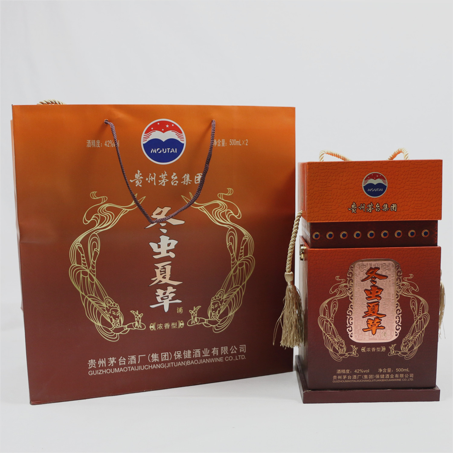 2008年【冬虫夏草 500ml*6*箱 42度 茅台集团保健酒】