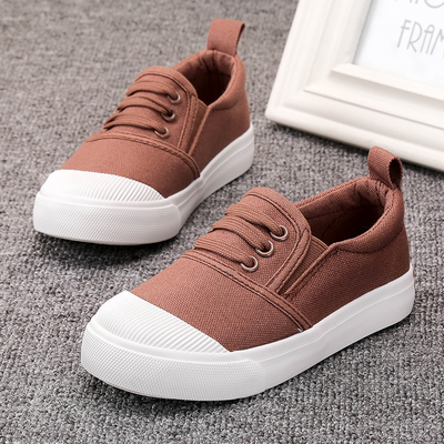 儿童帆布鞋一脚蹬小童软底布鞋男童鞋子2020年新款秋款女童板鞋潮