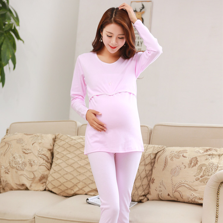 孕妇秋衣秋裤套装纯棉 秋冬月子服哺乳衣保暖内衣秋裤托腹可调节|msdalam kategori Bekalan Ibu / Ibu / Pemakanan, tracksuit/peralatan menyusu/pakaian musim luruh, Musim luruh saman pakaian - dari Buy2taobao.com untuk memberikan perkhidmatan ejen Taobao profesional membeli