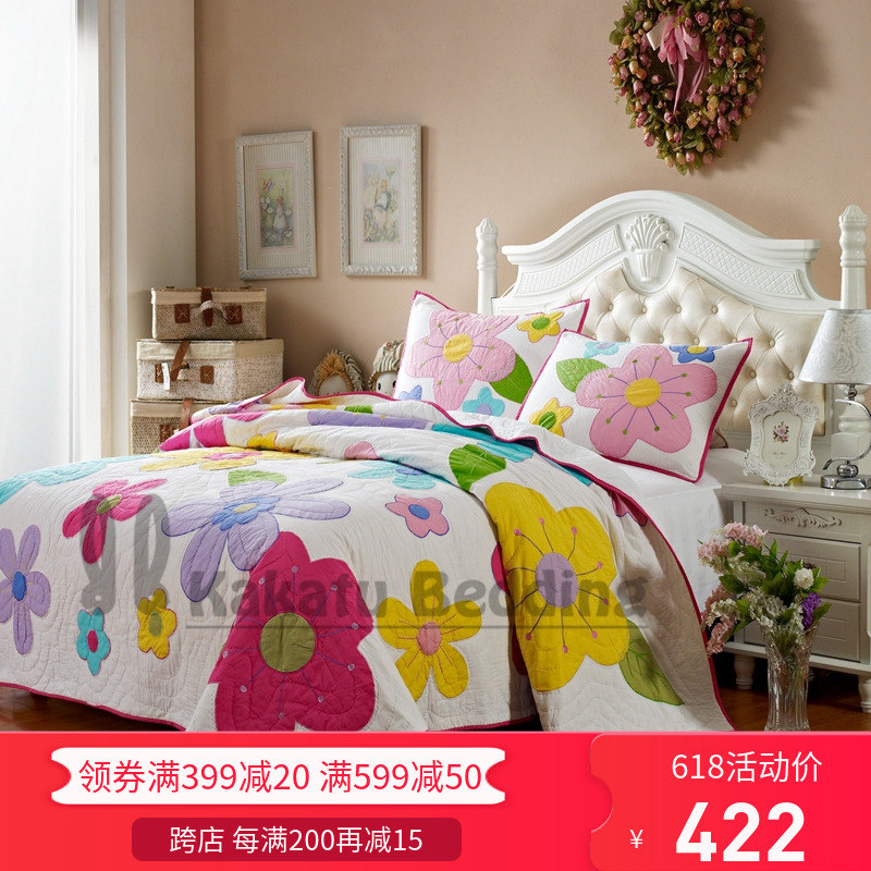 Europe and America Cotton bed cover Cotton is cool in the summer air conditioner Handmade quilt Three-piece beddingin the Bedclothes , Bed covers category - from Buy2taobao.com to provide professional Taobao agent buy service