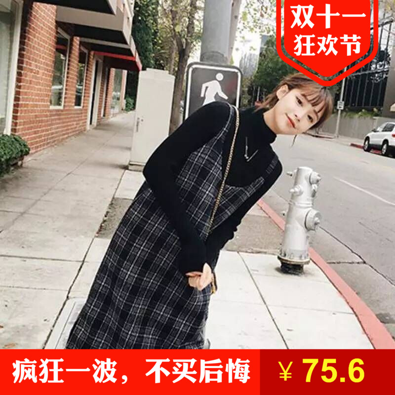 孕妇套装连衣裙时尚款2018秋冬新款孕妈格子吊带裙毛衣打底衫潮妈在类目 孕妇装/孕产妇用品/营养, 孕妇装, 连衣裙中 - 来自Buy2taobao.com提供专业的淘宝代购服务
