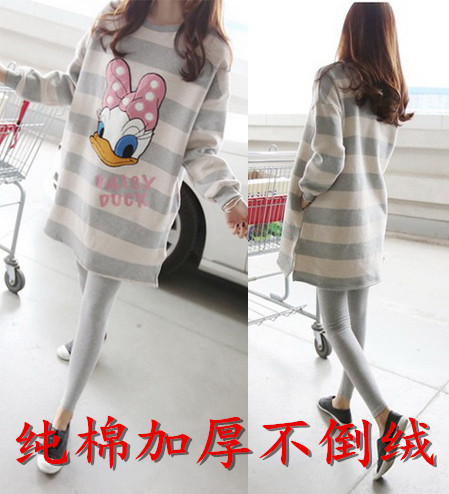 Autumn and winter new pattern Korean Edition Plush thickening pregnant woman Sweater jacket pure cotton Long sleeve Dress Prop belly pants Two piece setin the Maternity/Maternal supplies/Nutrition , Maternity , Sweater/Fleece category - from Buy2taobao.com to provide professional Taobao agent buy service