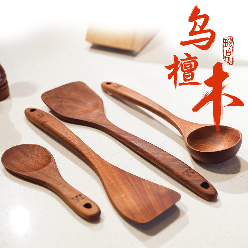 乌檀木木铲子不粘锅饭勺木头炒菜勺子锅铲家用木质厨具套装在类目 厨房/烹饪用具, 烹饪用具, 烹饪勺铲, 木铲中 - 来自Buy2taobao.com提供专业的淘宝代购服务