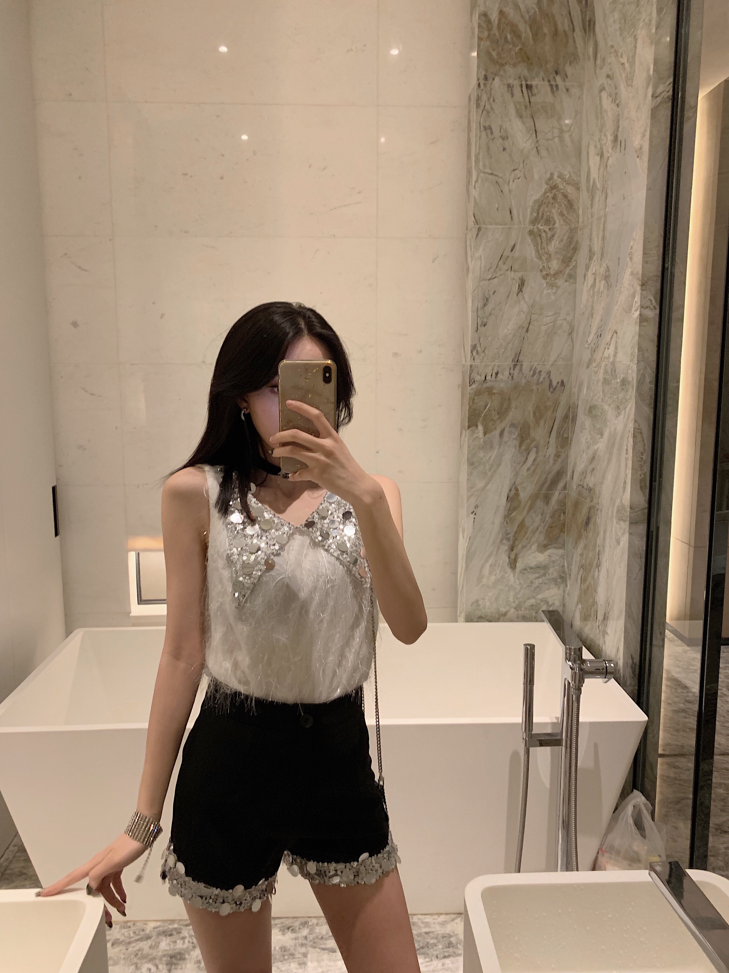 包邮新款夏季女装亮片翻领无袖流苏上衣+休闲裤亮丝黑色高腰短裤|msdalam kategori mod main/animasi/Zhou Bian/cos/permainan papan, kostum cosplay/props/perkhidmatan, Wanita Cosplay - dari Buy2taobao.com untuk memberikan perkhidmatan ejen Taobao profesional membeli