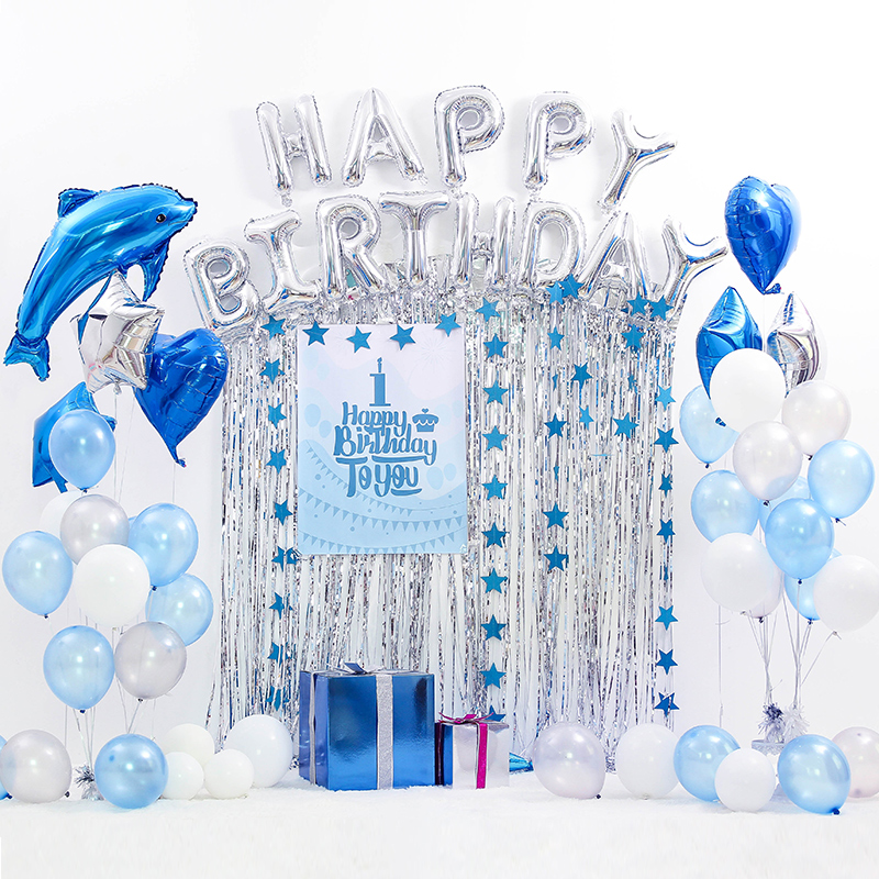 blue Dolphin Package baby One hundred days birthday party arrangement decorate Supplies The age of children balloon Cartoon alphabetin the Festive supplies/Gift , Balloon/Floating air ball , Floating air ball category - from Buy2taobao.com to provide professional Taobao agent buy service