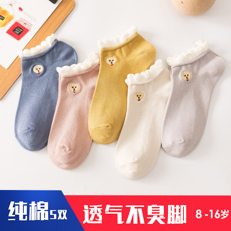 儿童袜子棉春秋夏季薄款船袜短袜女童中大童9-10-12岁刺绣卡通|ruв категории Детская одежда, носки (детей в возрасте 0 - 16) - от Buy2taobao.com для оказания профессиональной услуги покупки агента Taobao
