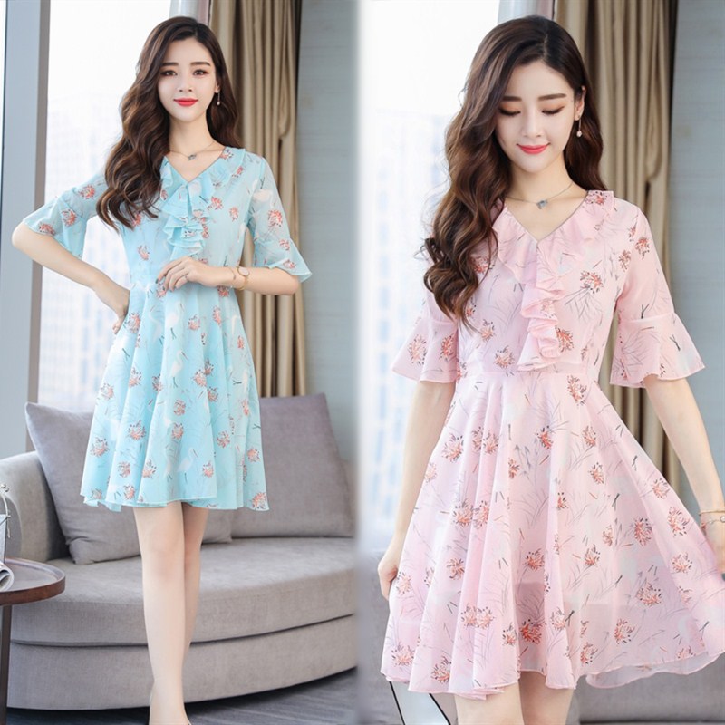 Short sleeved summer new pattern Lotus leaf Versatile Base coat Mid length version Easy Show thin Broken flowers Chiffon jacketin the Women's clothing/Boutique , T-shirt category - from Buy2taobao.com to provide professional Taobao agent buy service