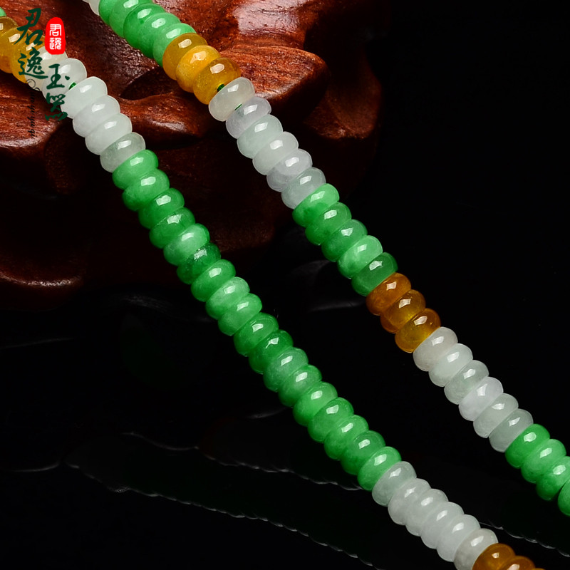 Myanmar natural A cargo jade necklace Female models Three-color Abacus Ock sweater chain Jade Bracelet Hanging Hangingin the Jewelry/Diamond/Jade/Gold , Jade (New) , Choker category - from Buy2taobao.com to provide professional Taobao agent buy service