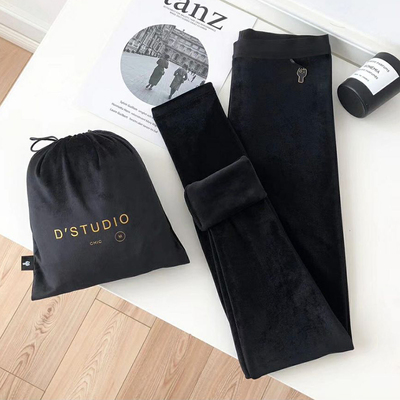 复古丝绒小猫裤女加绒打底裤2018冬季薄绒网红神裤光泽外穿铅笔裤