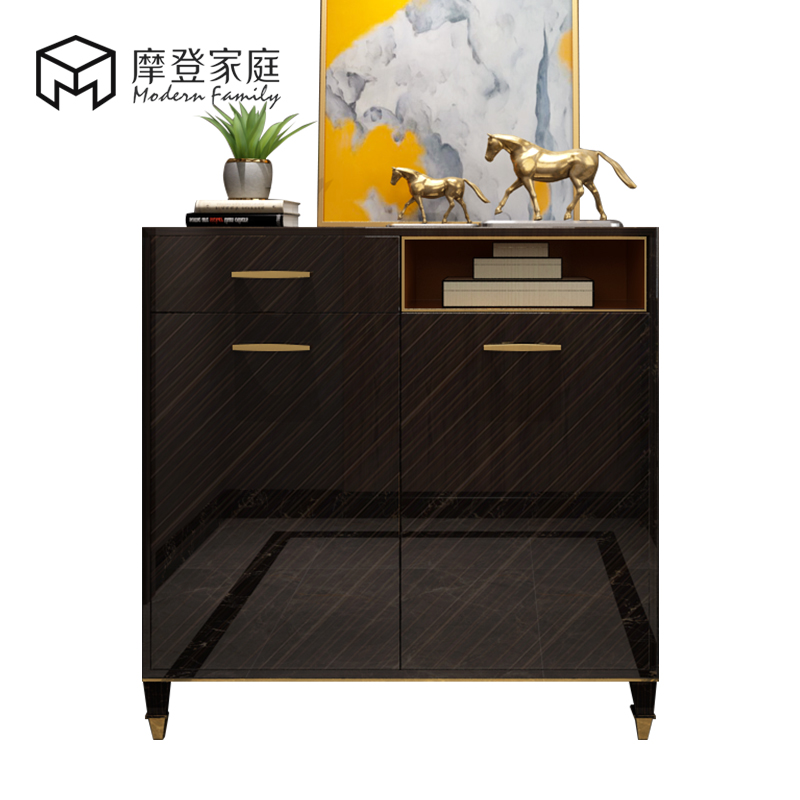 摩登家庭轻奢简约皮革电镀钛金鞋柜后现代黑檀木门厅多功能储物柜在类目 住宅家具, 柜类, 鞋柜中 - 来自Buy2taobao.com提供专业的淘宝代购服务