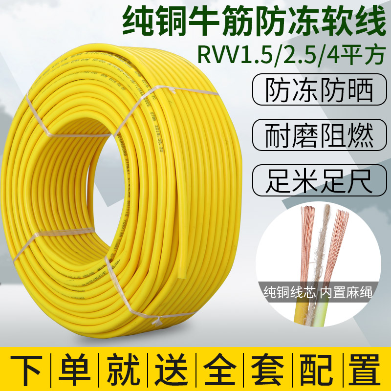 純銅防凍牛筋線戶外2.5 1.5 4平方電線軟線二芯電纜線護套線100米在類目 電子/電工, 電線, 護套線中 - 來自Buy2taobao.com提供專業的淘寶代購服務