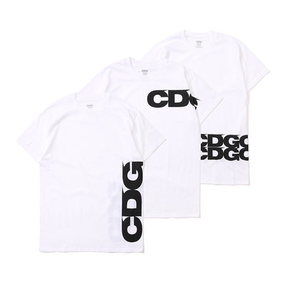 现货 潮玩艺 comme des garcons cdg 字母logo印花短袖t恤三件套