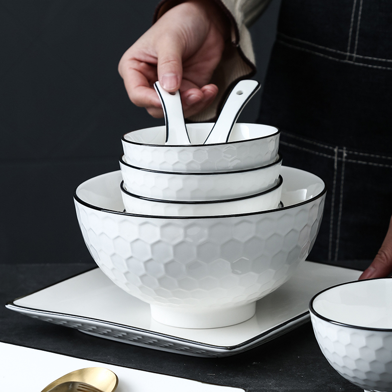 Dishes household ceramics Dishes suit Black line Multiplayer Soup bowl combination originality White Bone China 2 tablewarein the Tableware , Tableware , Bowl category - from Buy2taobao.com to provide professional Taobao agent buy service