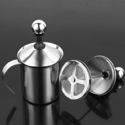 Stainless steel double-deck Manual Beat milk Foam cup play/Fancy Coffee Foamer Ice milk foam steel cupin the Tableware , Coffee , Supporting apparatus category - from Buy2taobao.com to provide professional Taobao agent buy service