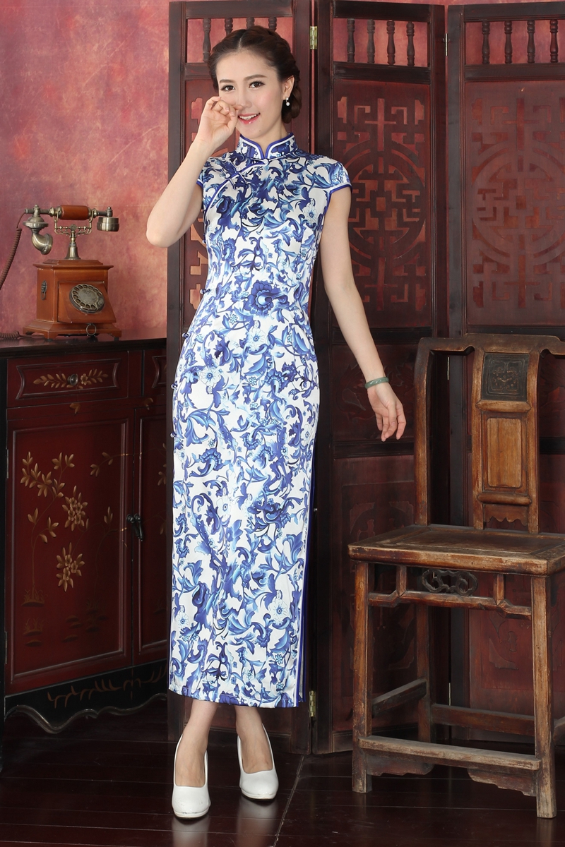 Golden Vine street Miss Spring and summer new pattern cheongsam have more cash than can be accounted for Split ends Heavy Double silk Silk cheongsamin the Women's clothing/Boutique , Wedding/Cheongsam/Formal dress , Cheongsam category - from Buy2taobao.com to provide professional Taobao agent buy service