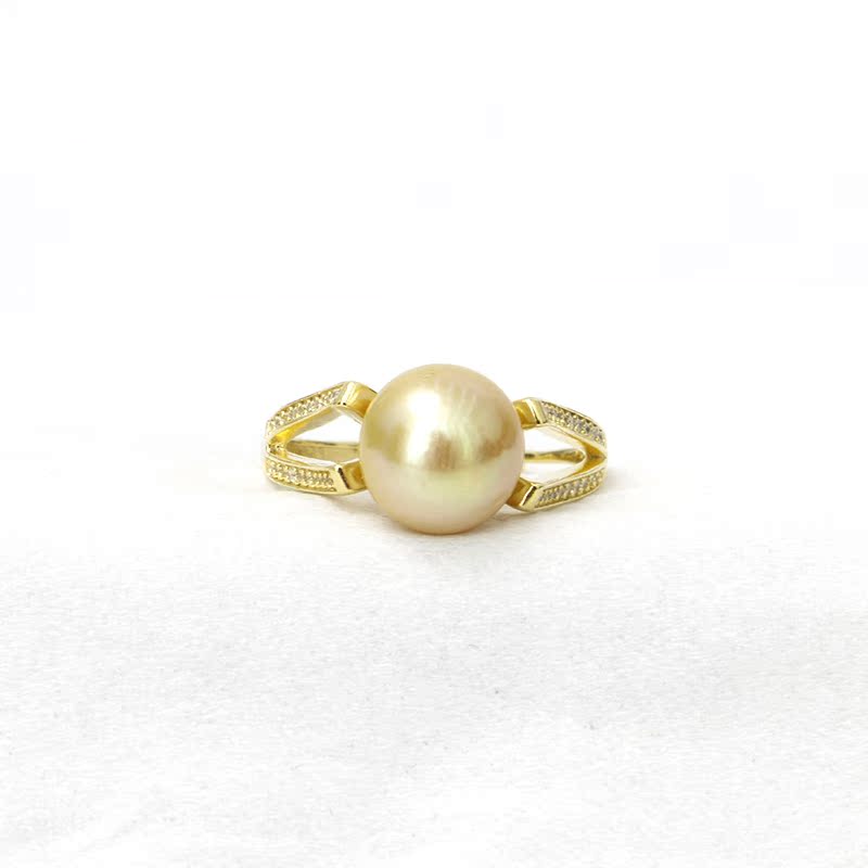 A Seawater Golden Pearl 9-10mm Strong light Flawless S925 Sterling Silver Same item Ring 526 )in the Jewelry/Diamond/Jade/Gold , Natural pearls (New) , Bracelets category - from Buy2taobao.com to provide professional Taobao agent buy service