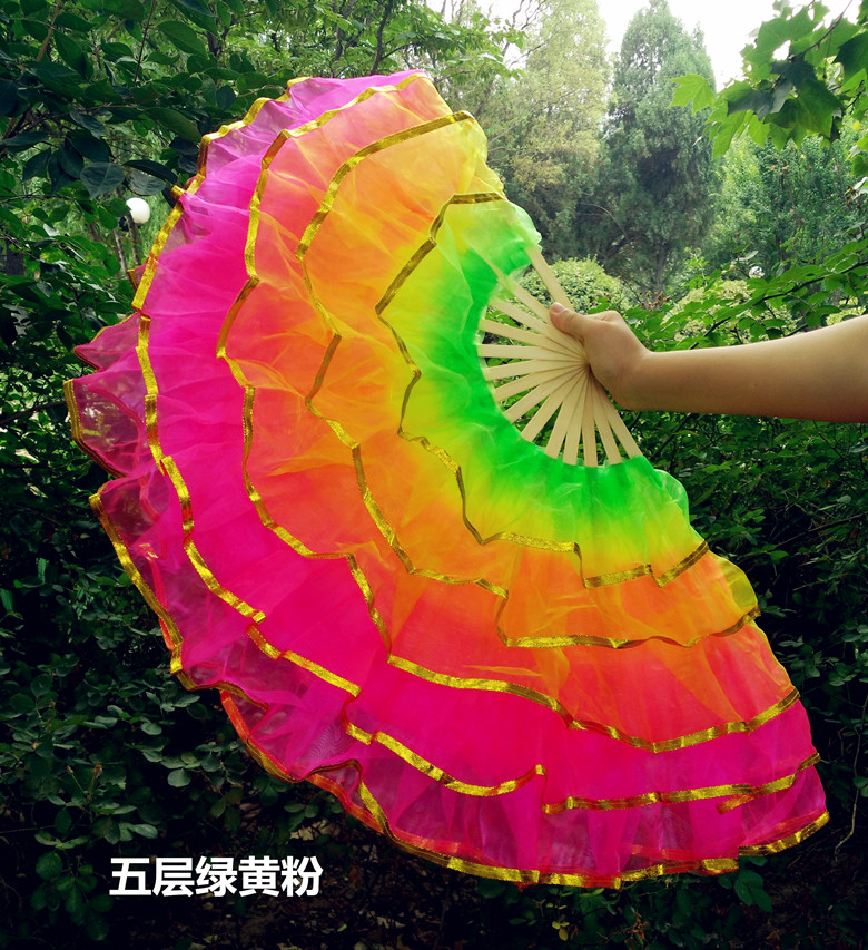 Dance fan Two-sided dance Fan enlarge Crystal yarn Children fan Ode to the Motherland Opening dance Gradient Younger fansin the Home accessories , Craft fan category - from Buy2taobao.com to provide professional Taobao agent buy service
