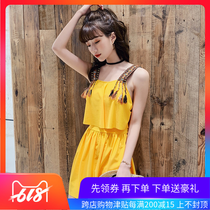 少女學生泳衣可愛裙式分體兩件套保守平角褲聚攏顯瘦遮肚溫泉泳裝在類目 運動/瑜伽/健身/球迷用品, 游泳, 分體泳衣中 - 來自Buy2taobao.com提供專業的淘寶代購服務