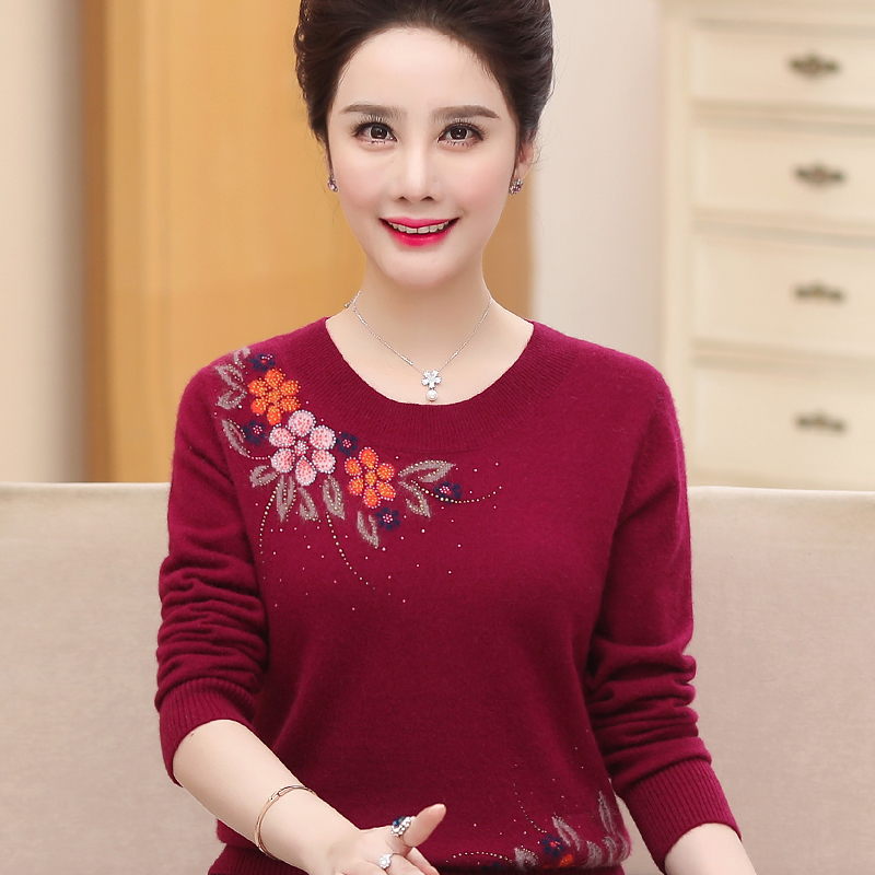 中老年女装羊绒衫加大码妈妈装毛衣女春秋装长袖宽松针织打底上衣|ruв категории Женская одежда, свитер - от Buy2taobao.com для оказания профессиональной услуги покупки агента Taobao