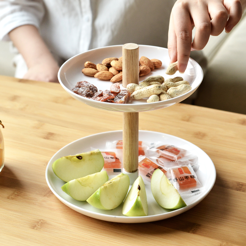 Japanese wood+ ABS Fruit plate double-deck Fruit plate a living room originality Plastic Dried fruit tray Afternoon Tea A snack Trayin the Tableware , Tableware , Fruit bowl/Fruit plate/Hamper category - from Buy2taobao.com to provide professional Taobao agent buy service