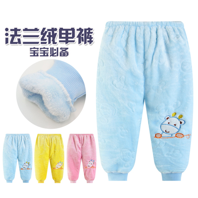 婴儿加绒裤子男女宝宝可开档加厚保暖裤新生儿棉裤幼儿长裤秋冬装