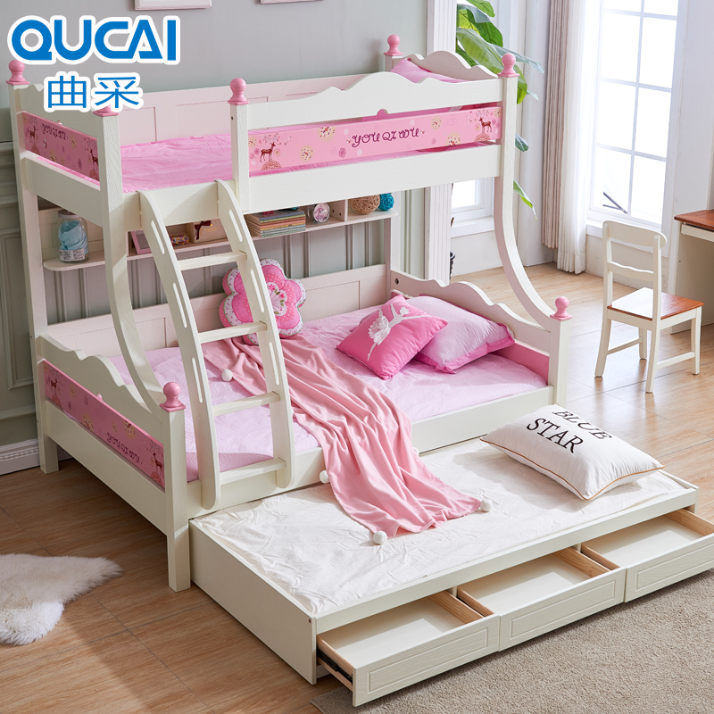 All solid wood Trundle girl Princess Bed Bunk bed double-deck children Bunk beds Pink adult Mother and sonin the Residential furniture , Beds , Height/Trundle category - from Buy2taobao.com to provide professional Taobao agent buy service