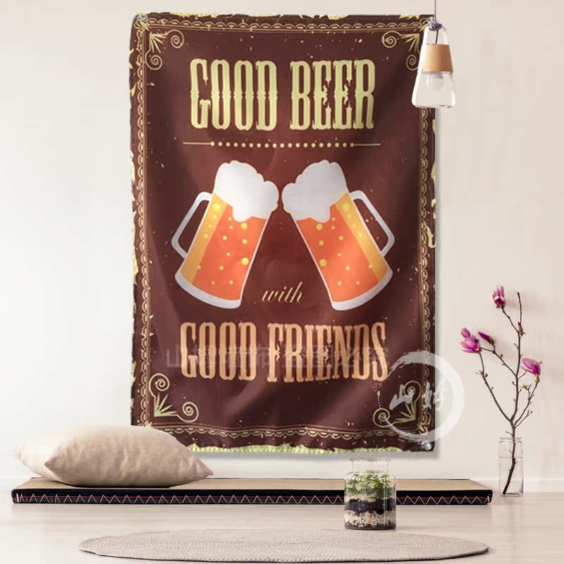 Hanging cloth flag door curtain bar Wine cellar Refined wine Beer Square studio Billiard hall personality Wall decoration Wall hangingsin the Home accessories , Mural category - from Buy2taobao.com to provide professional Taobao agent buy service