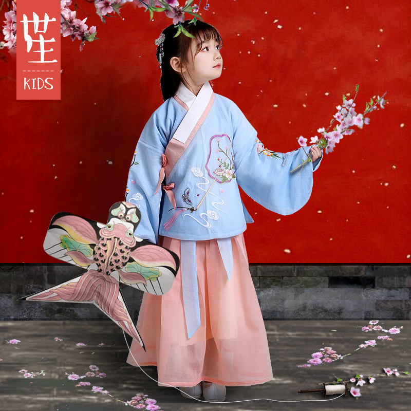 汉服女童中国风19新春世生原创明制袄襦裙国学儿童古典舞演出服女|ruв категории Детская одежда, детей ципао/костюм/национальная одежда, костюм - от Buy2taobao.com для оказания профессиональной услуги покупки агента Taobao