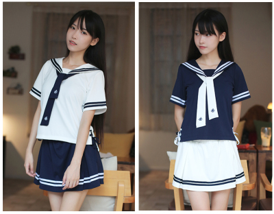jk制服水手服夏秋季日系学院短袖百搭裙裤海军风套装学生装班服女