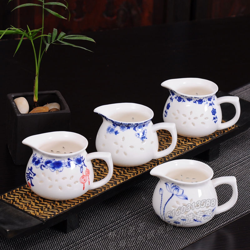 Exquisite Blue and white porcelain Justice cup ceramics Kungfu Online tea set Hollow Chahai Points tea Male Cup 200 Milliliterin the Tableware , Tea set , Tea Sea category - from Buy2taobao.com to provide professional Taobao agent buy service
