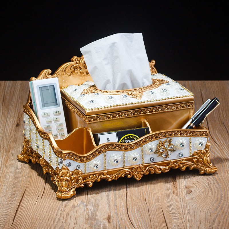 European style Tissue box a living room tea table household Tissue box Luxurious Home Furnishing decorate multi-function Remote control storage boxin the Storage consolidation , Home Storage appliances , Storage Box , Tissue Box category - from Buy2taobao.com to provide professional Taobao agent buy service