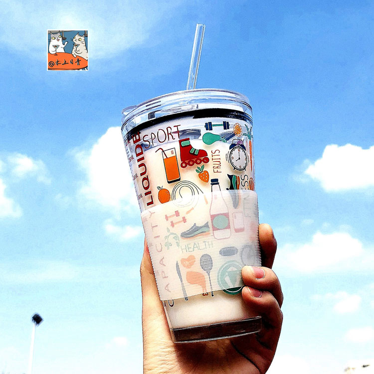 originality Glass Straw cup pregnant woman adult children Graduation Tea cup men and women student household With cover seal up Graduatein the Tableware , Cup/Cups/Kettle , Straw Cup category - from Buy2taobao.com to provide professional Taobao agent buy service
