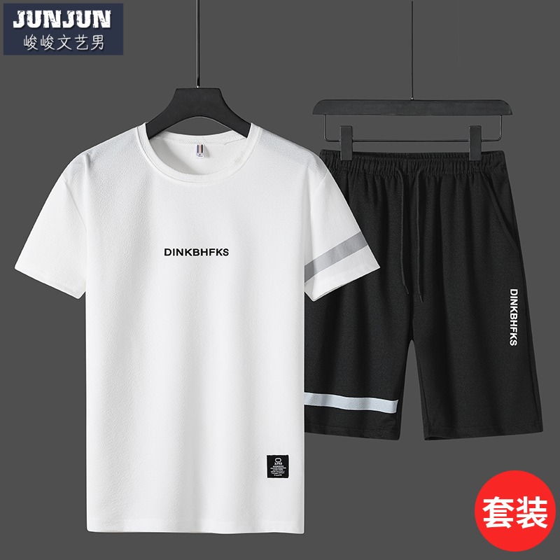 夏季男士短袖套装2019新款潮流t恤七分袖男装半袖上衣服潮牌夏装|msdalam kategori Pakaian Lelaki, menetapkan, saman sukan Leisure - dari Buy2taobao.com untuk memberikan perkhidmatan ejen Taobao profesional membeli