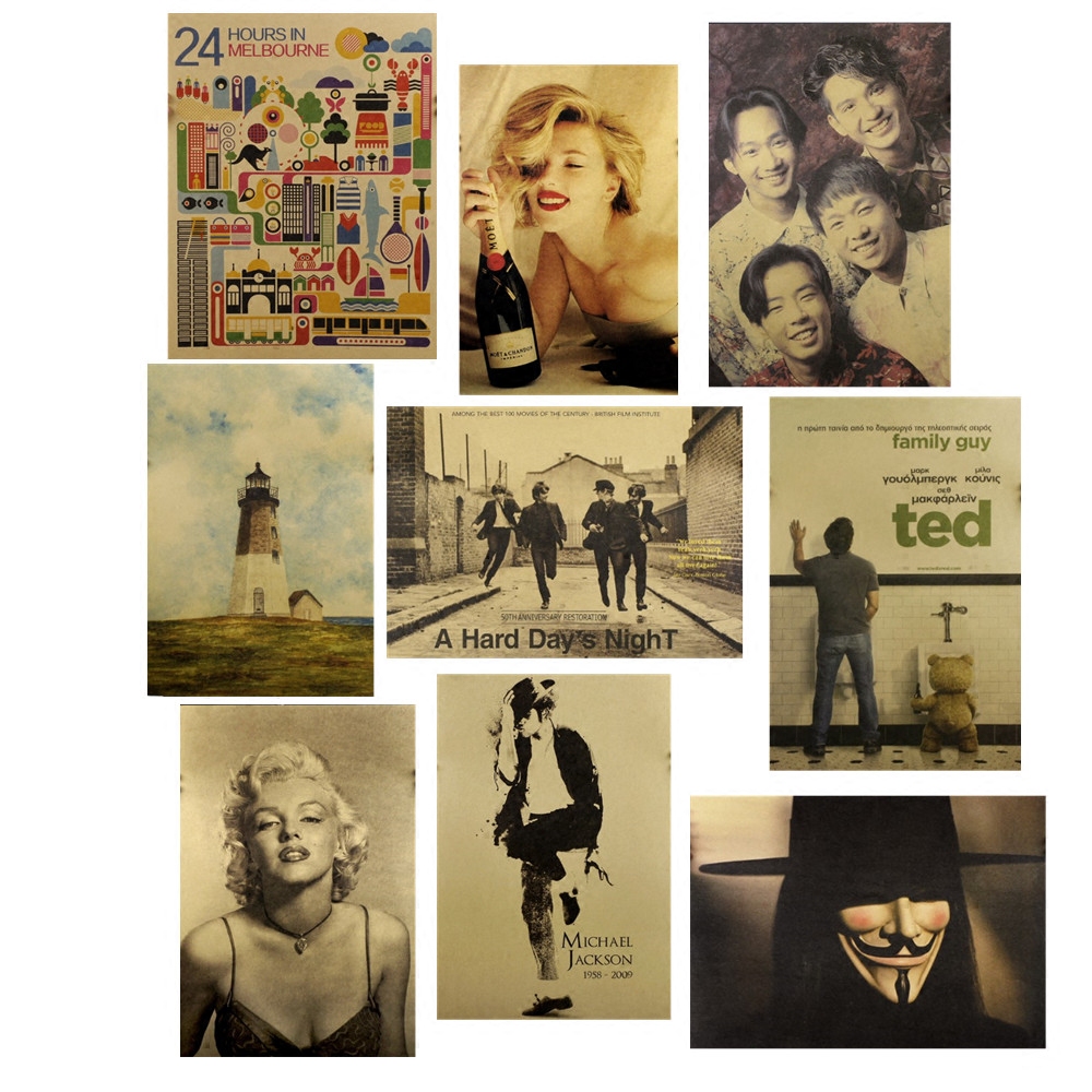 Reminiscence Photography bar Decorative painting classic film Kraft paper poster Painting core Wall hangings Decoration Pendant propin the Home accessories , Mural category - from Buy2taobao.com to provide professional Taobao agent buy service