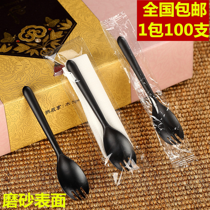 Independent packing disposable transparent Plastic Spoon Fork spoon one Cake fork Three teeth spoon one bag 100 onlyin the Tableware , Tableware , Fork/Spoon/Chopsticks set category - from Buy2taobao.com to provide professional Taobao agent buy service
