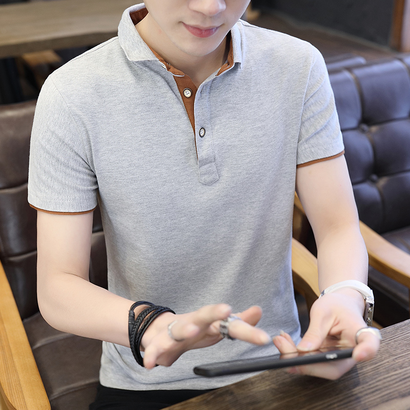 Lapel Short sleeved T-shirt Solid Cotton man Short sleeved business affairs leisure time T-shirt Large half sleeve Paul POLO Sweaterin the Men's clothing, Polo Shirts category - from Buy2taobao.com to provide professional Taobao agent buy service