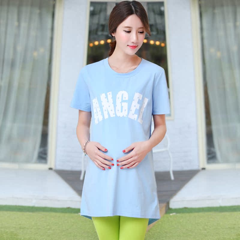 pregnant woman T-shirt Fashionable Easy jacket summer Short sleeved Mid length version Base coat pregnant woman Summer wear Large maternity dressin the Maternity/Maternal supplies/Nutrition , Maternity , T-shirt category - from Buy2taobao.com to provide professional Taobao agent buy service
