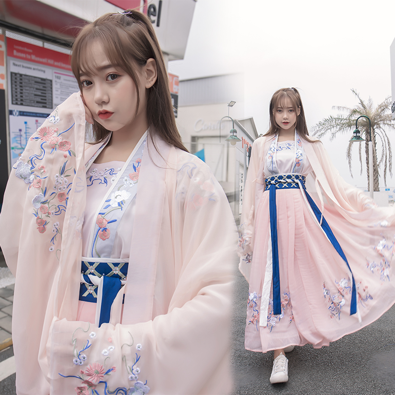 改良漢服中國風刺繡花齊腰刺繡大擺襦裙魏晉風大袖衫仙女飄逸古風在類目 女裝/女士精品, 唐裝/民族服裝/舞臺服裝, 民族服裝/舞臺裝中 - 來自Buy2taobao.com提供專業的淘寶代購服務