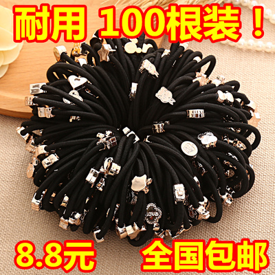 皮套橡皮筋发圈韩国头绳简约黑色成人扎头发卡通蝴蝶结发绳头饰女