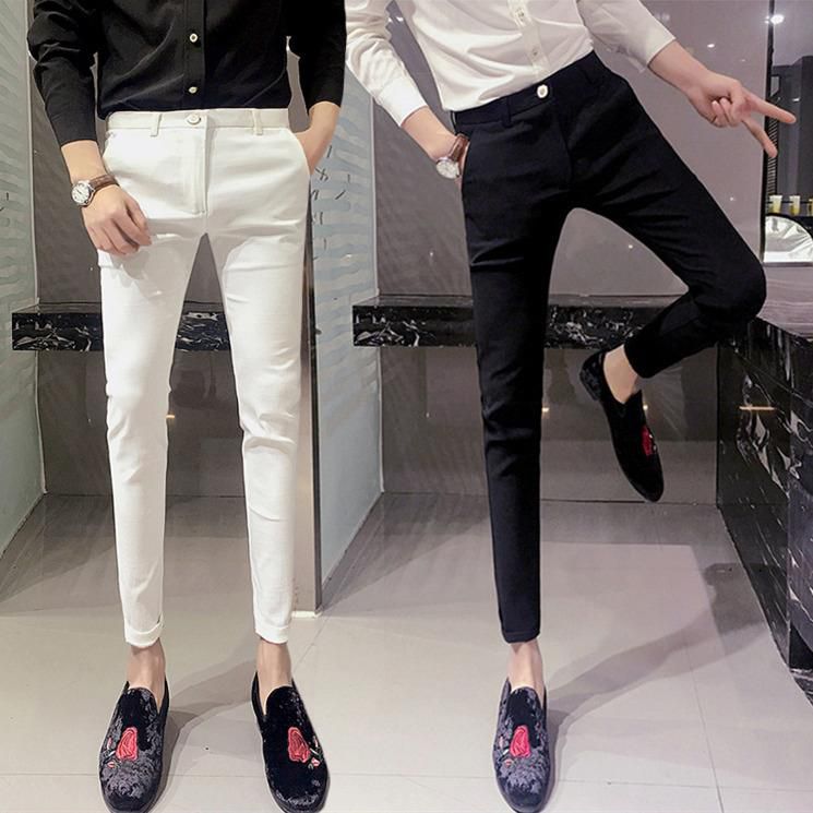 summer Thin section Nine points Western-style trousers Tight fitting Feet Casual pants Self cultivation Show thin A lower leg Korean Edition Trend Trousersin the Men's clothing, Casual pants category - from Buy2taobao.com to provide professional Taobao agent buy service