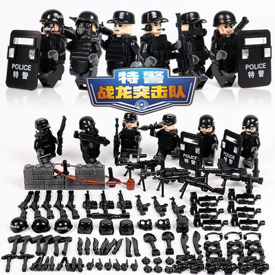 迪龙8006 兼容乐高特警战龙突击队现代军事积木警察人