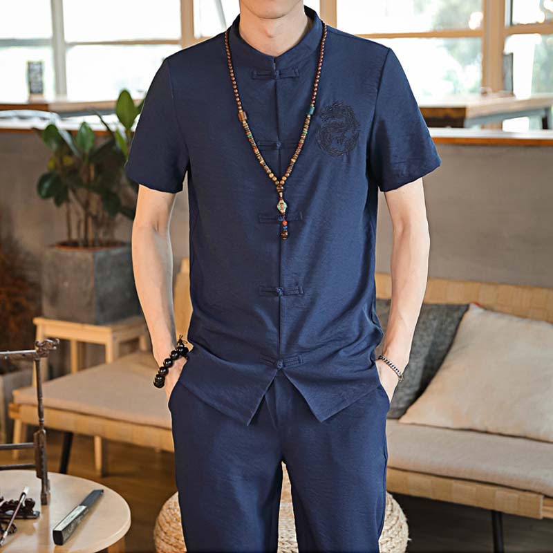 冰丝 中国风夏季79套装男士棉麻短袖大码长裤开衫A348-TZ010-P65在类目 男装, 民族服装中 - 来自Buy2taobao.com提供专业的淘宝代购服务