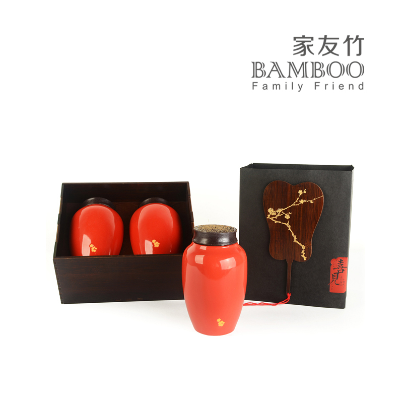 家友竹竹制礼盒陶瓷茶叶罐 红茶岩茶通用茶包装 厂家直销 可定制|ruв категории упаковка, упаковка пищевых продуктов, упаковка чая - от Buy2taobao.com для оказания профессиональной услуги покупки агента Taobao