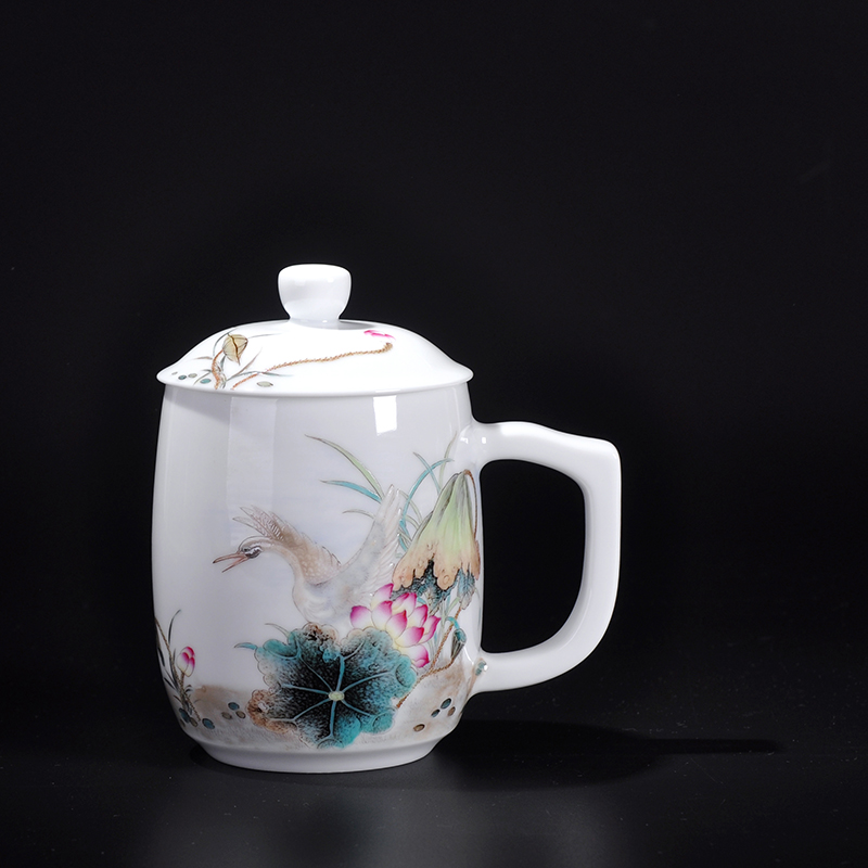 正品诚德轩茶具手绘粉彩精品陶瓷茶杯手工大号盖杯一路顺风办公杯在类目 餐饮具, 茶具, 茶杯中 - 来自Buy2taobao.com提供专业的淘宝代购服务