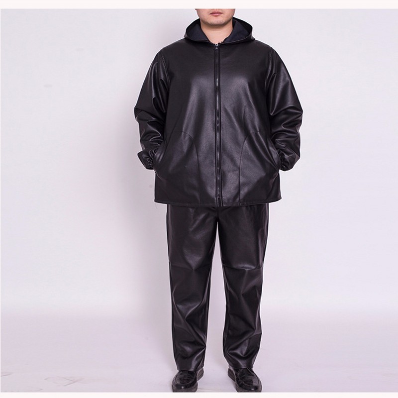 男挡风保暖连帽皮衣防水皮衣洗车修车屠宰耐磨劳保工作服套装|msdalam kategori Pakaian Lelaki, menetapkan, seragam Tooling - dari Buy2taobao.com untuk memberikan perkhidmatan ejen Taobao profesional membeli