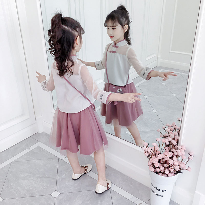 girl suit Hanfu Chinese style 2019 new pattern ancient costume baby spring and autumn children Western style Two piece set Chao Yiin the Children/Baby/Family fitted , Children's Robes/Costume/National costume , Costume category - from Buy2taobao.com to provide professional Taobao agent buy service