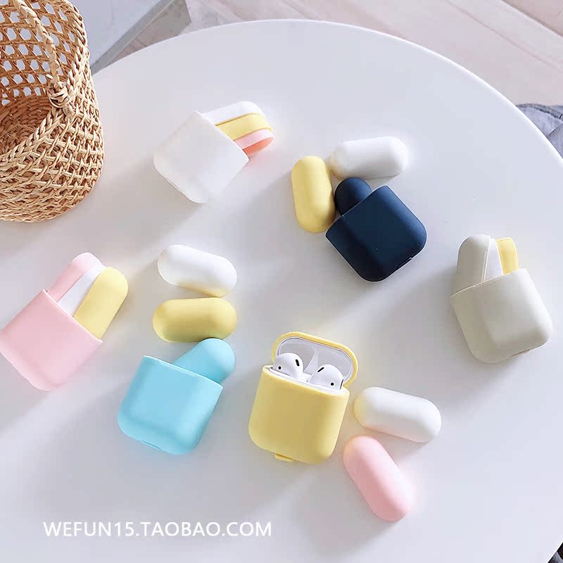 拼色硅胶AirPods耳机套 苹果无线保护套防摔airPods1女款男情侣软|ruв категории Цифровые аксессуары, MP3/Mp4 аксессуары, наушники - от Buy2taobao.com для оказания профессиональной услуги покупки агента Taobao